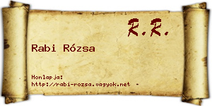 Rabi Rózsa névjegykártya