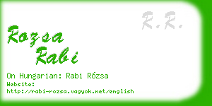 rozsa rabi business card