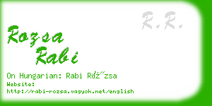 rozsa rabi business card